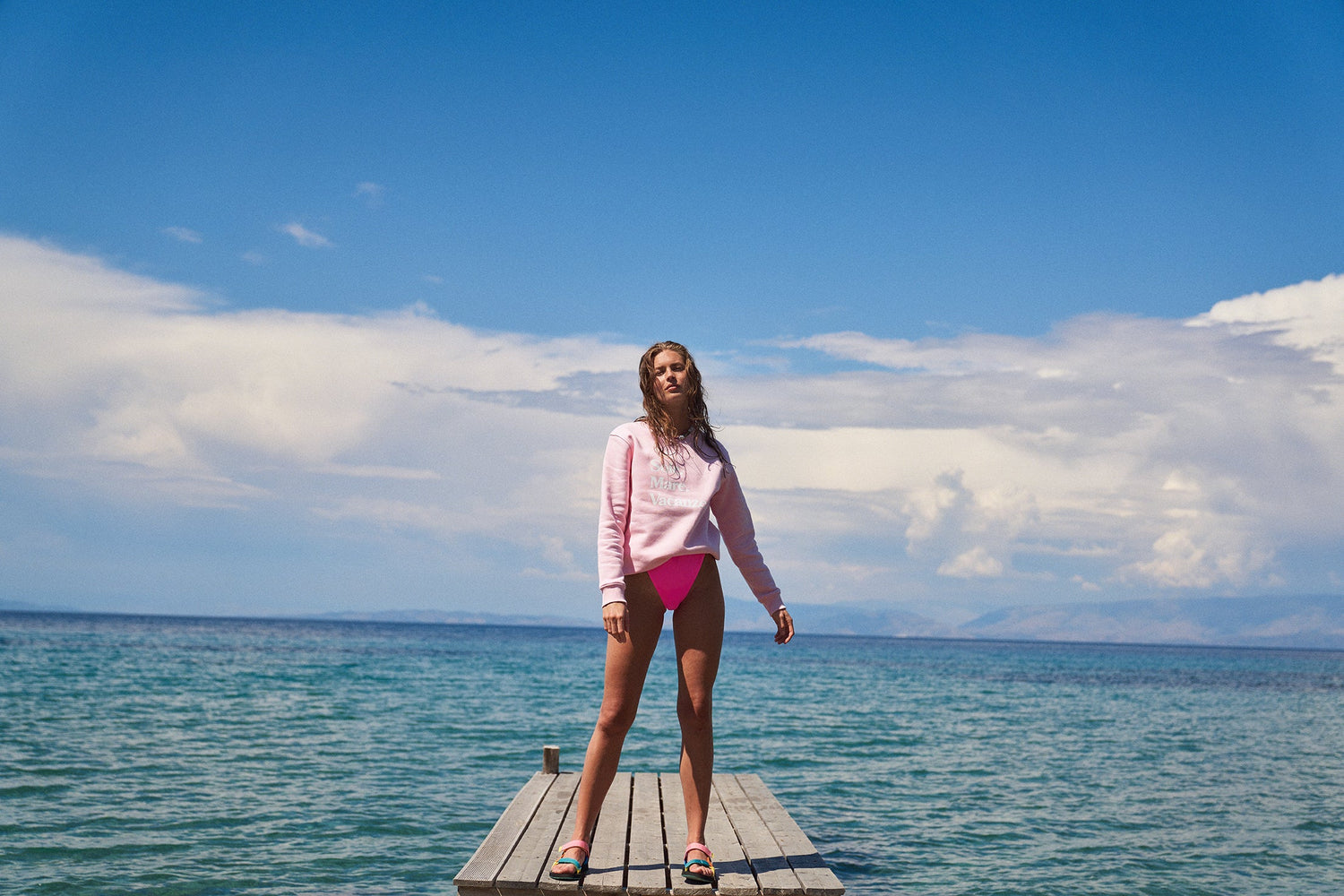 Urlaub in Italien. Rosa Sole Mare Vacanze Sweatshirt.  Toskana, Ferien.